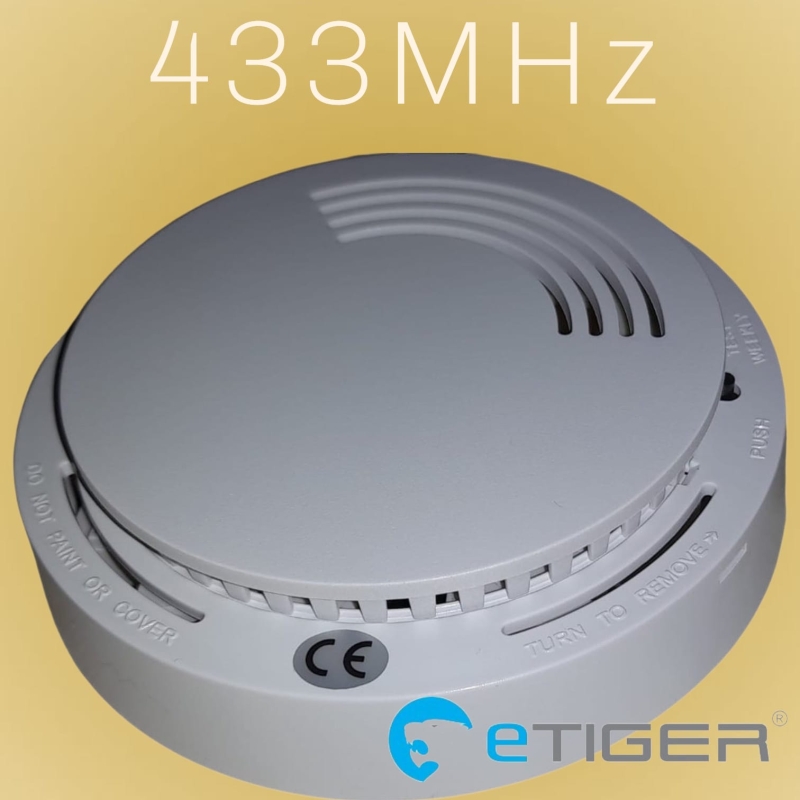 Etiger 433Mhrz draadloze Rookmelder voor oa. - Elro Sigmatek Home Assistance, Homey ed.