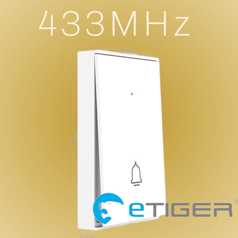 eTiger&reg; X100DB Deurbel knop extra laag standby energieverbruik. RF 433MHz Ev. voor de XL7